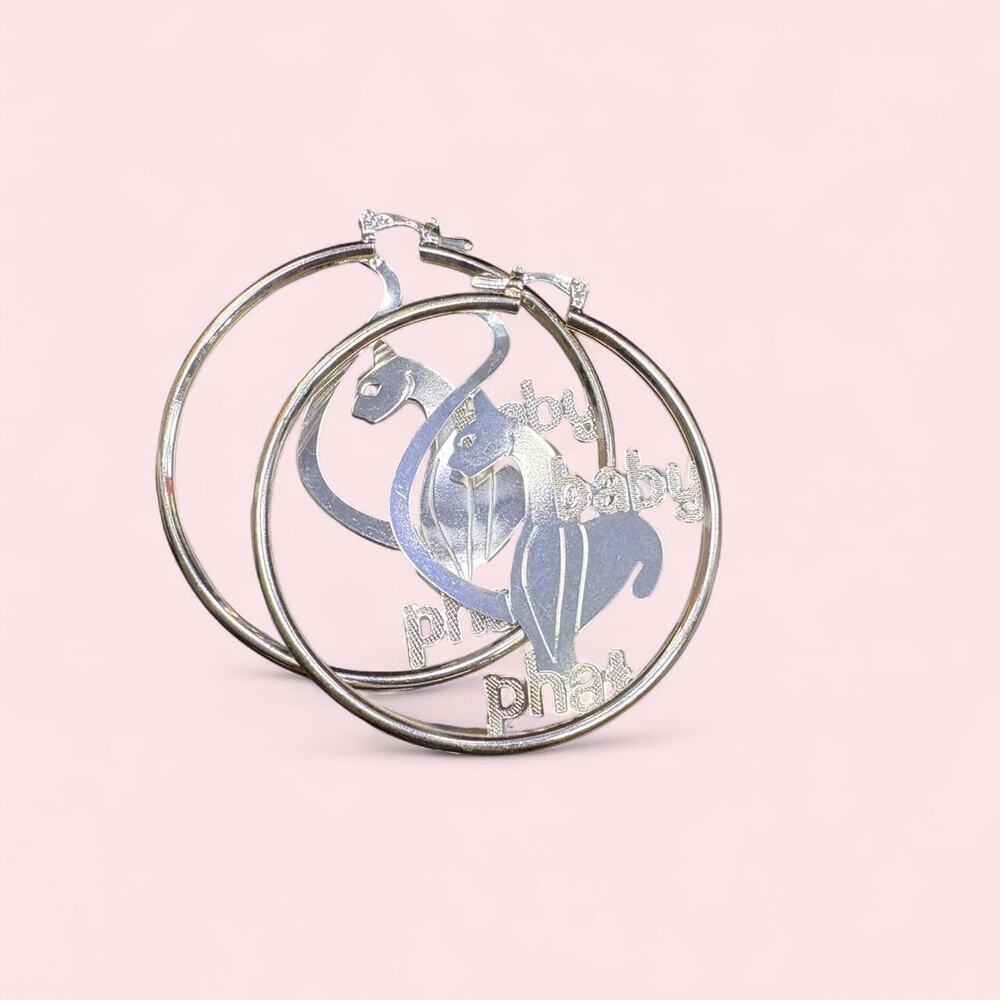 Y2k baby phat silver hoop 2000s Mcbling